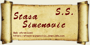 Staša Simenović vizit kartica